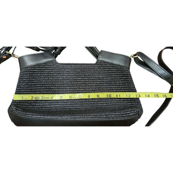 Carner Hill Woven Handbag Leather Trim Tassel Accent Shoulder Purse Structur - Picture 13 of 16